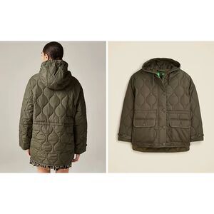 J.CREW NWOT $228 Oslo puffer jacket with PrimaLoft® olive green Sz XS Coat